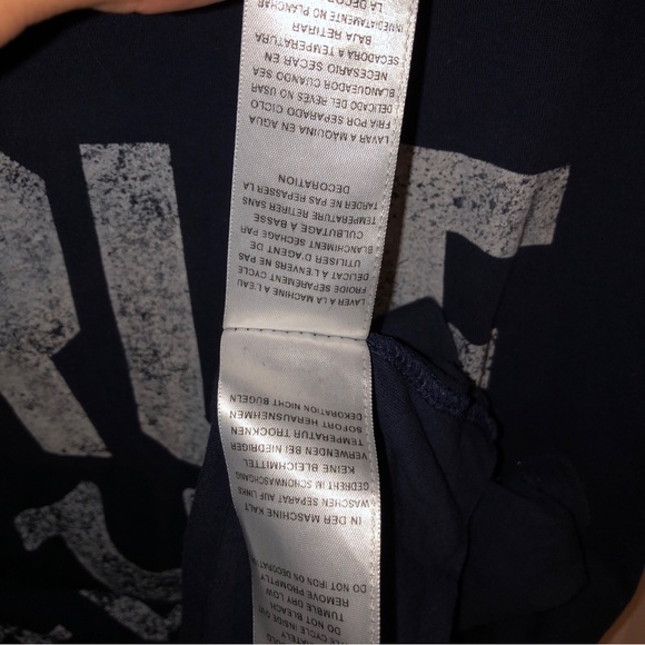 True Religion Men's Graphic Tee T-Shirt Navy Large Authentic Navy Blue And White - Picture 8 of 9